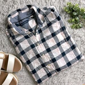 Tommy Hilfiger blue and pink buffalo plain pull lover flannel size S